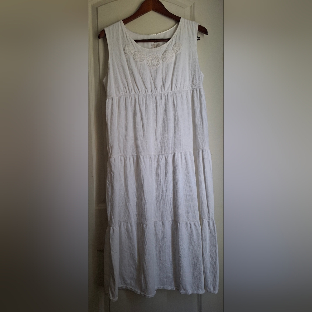 White Stag Cotton Elegant White Sleeveless Dress 8/10โ Summer Angelcore Boho